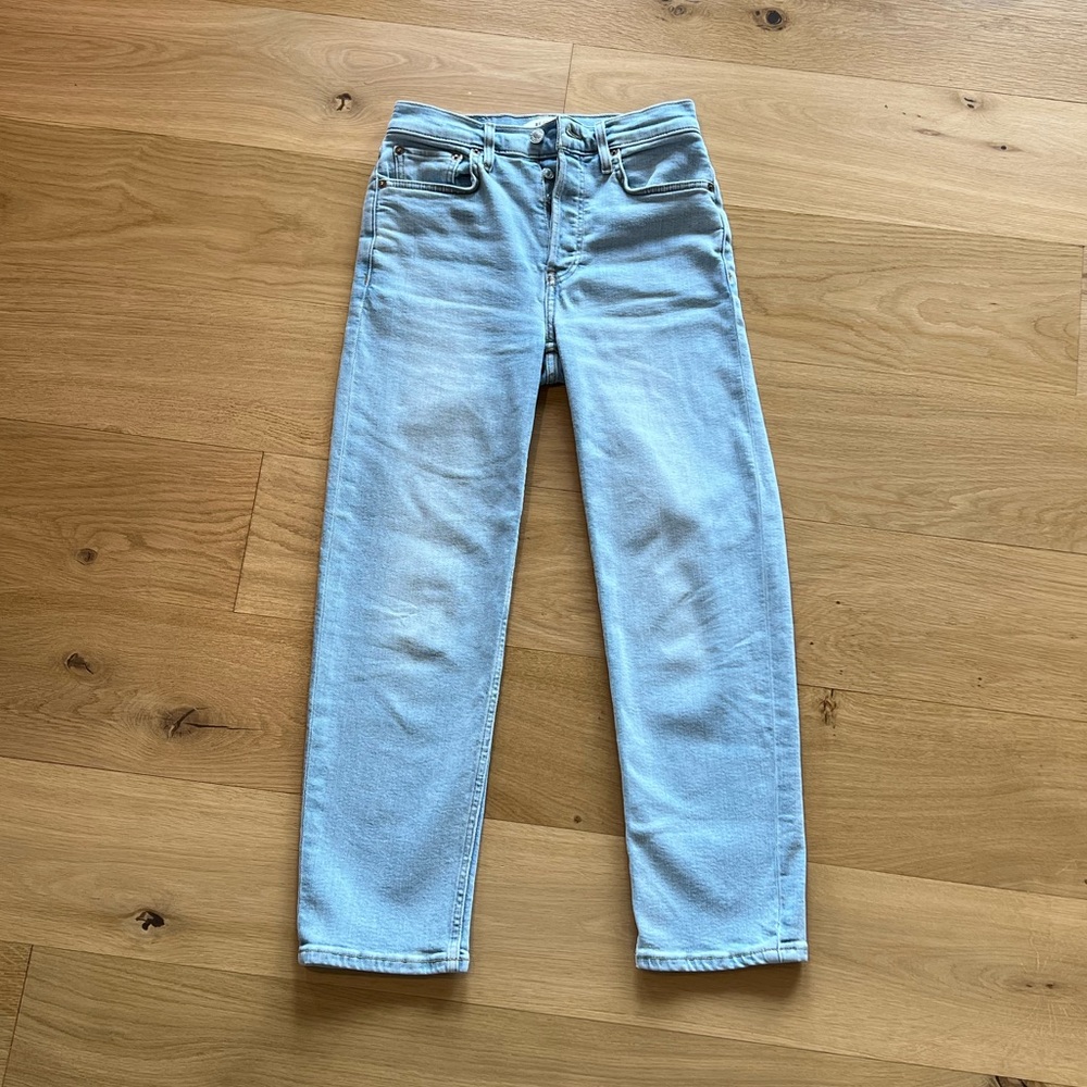 Re/Done Mid-Rise Straight Leg Jeans (Size XS / US 25)